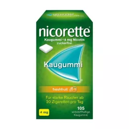 NICORETTE 4 mg de goma de mascar de frutas frescas, 105 peças