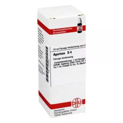 AGARICUS D 4 Diluição, 20 ml AGARICUS D 4 Diluição, 20 ml