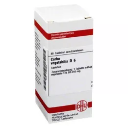 CARBO VEGETABILIS D 6 comprimidos, 80 unidades