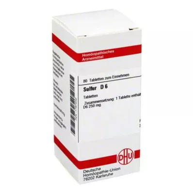 SULFUR D 6 comprimidos, 80 unidades