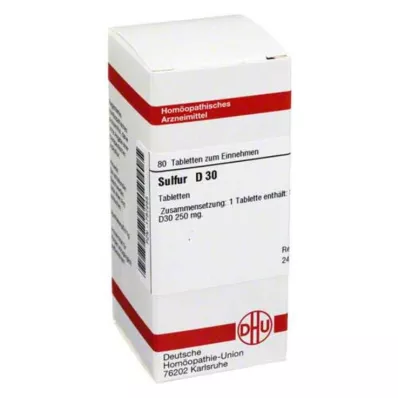 SULFUR D 30 comprimidos, 80 unidades