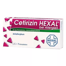 CETIRIZIN HEXAL Comprimidos revestidos por película para alergias, 7 unidades