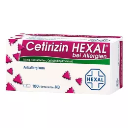 CETIRIZIN HEXAL Comprimidos revestidos por película para alergias, 100 unidades
