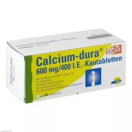 CALCIUM DURA Vit D3 600 mg/400 I.E. comprimidos mastigáveis, 100 unidades