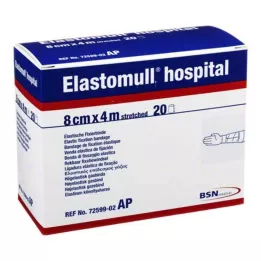 ELASTOMULL Suporte de fixação elástico hospitalar 8 cmx4 m branco, 20 un