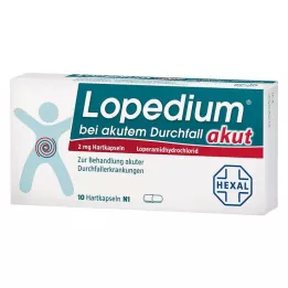 LOPEDIUM cápsulas duras agudas para diarreia aguda, 10 unidades