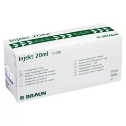 INJEKT Seringa Solo 20 ml Luer excêntrica PVC-fr., 100X20 ml