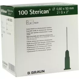 STERICAN Cânulas 21 Gx2 0,8x50 mm, 100 peças