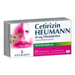 CETIRIZIN Heumann 10 mg comprimidos revestidos por película, 20 unidades