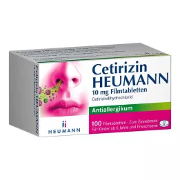 CETIRIZIN Heumann 10 mg comprimidos revestidos por película, 100 unidades