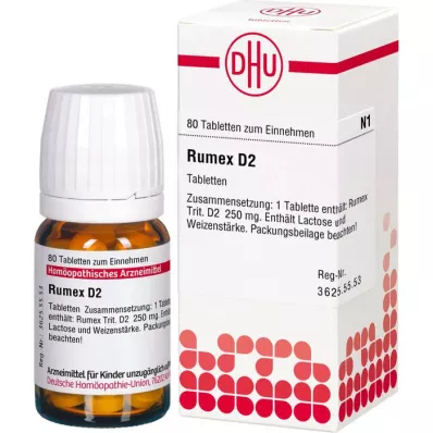 RUMEX D 2 comprimidos, 80 unidades