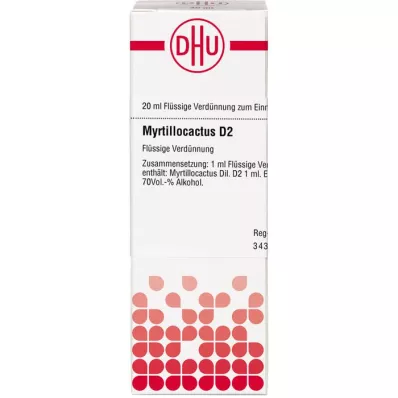 MYRTILLOCACTUS Diluição D 2, 20 ml MYRTILLOCACTUS Diluição D 2, 20 ml