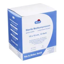 MULLKOMPRESSEN 10x10 cm estéril 12 vezes, 25X2 peças