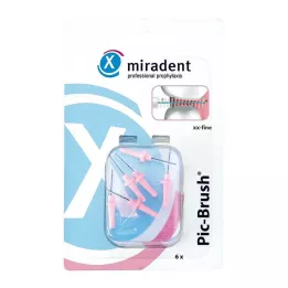 MIRADENT Interd.Pic-Brush escova de substituição xx-fine rosa, 6 peças