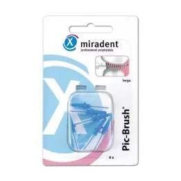 MIRADENT Interd.Pic-Brush escova de substituição grande azul, 6 peças