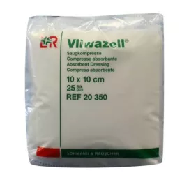 VLIWAZELL Compressas absorventes não estéreis 10x10 cm, 25 unidades