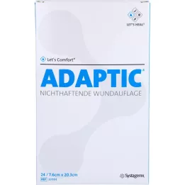 ADAPTIC Curativo úmido para feridas de 7,6 x 20,3 cm 2015DE, 24 unidades