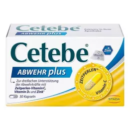 CETEBE ABWEHR mais vitamina C+vitamina D3+cápsulas de zinco, 30 unidades