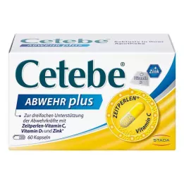 CETEBE ABWEHR mais vitamina C+vitamina D3+cápsulas de zinco, 60 unidades