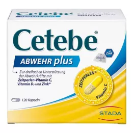 CETEBE ABWEHR mais vitamina C + vitamina D3 + cápsulas de zinco, 120 unidades