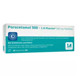 PARACETAMOL Comprimidos Pharma 500-1A, 20 unidades