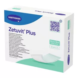 ZETUVIT Plus compressa absorvente extra forte estéril 10x10 cm, 10 unidades