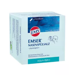 EMSER Frasco fisiológico de sal para enxágue nasal, 50 unidades