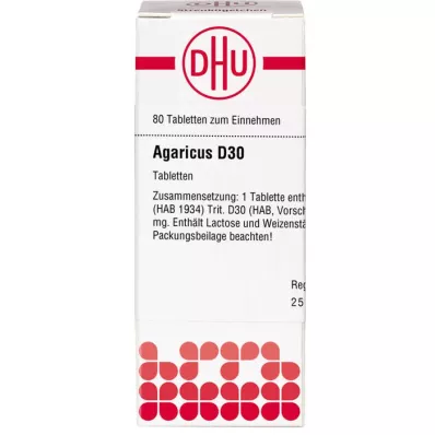 AGARICUS D 30 comprimidos, 80 unidades