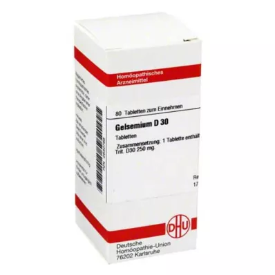 GELSEMIUM D 30 comprimidos, 80 unidades GELSEMIUM D 30 comprimidos, 80 unidades