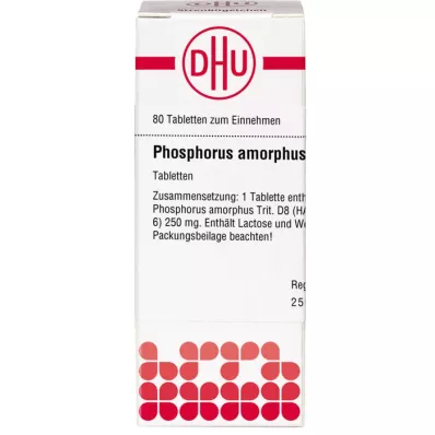 PHOSPHORUS AMORPHUS D 8 comprimidos, 80 unidades PHOSPHORUS AMORPHUS D 8 comprimidos, 80 unidades