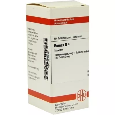 RUMEX D 4 comprimidos, 80 unidades