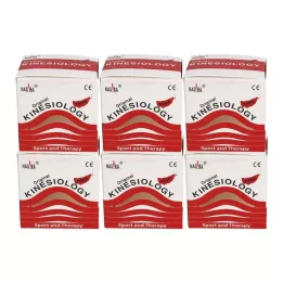 NASARA Fita Kinesio 5 cmx5 m vermelha, 6 unid