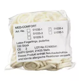 FINGERLING Látex OP Tamanho 4, 100 peças