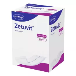 ZETUVIT Compressas absorventes estéreis 10x10 cm, 25 unidades