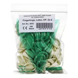 FINGERLING Látex OP Tamanho 5, 100 peças