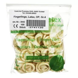 FINGERLING Látex OP Tamanho 4, 100 peças