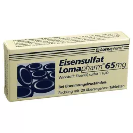 EISENSULFAT Lomapharm 65 mg comprimidos revestidos, 20 unidades