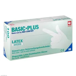 Luvas de látex levemente em pó médio, 100 peças