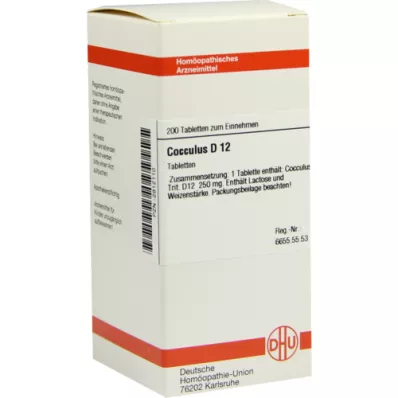 COCCULUS D 12 comprimidos, 200 unidades