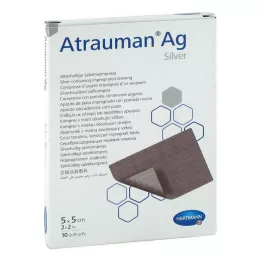 ATRAUMAN Compressas estéreis Ag 5x5 cm, 10 unidades