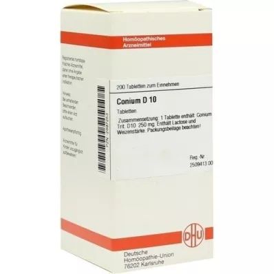 CONIUM D 10 comprimidos, 200 unidades