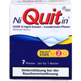 NIQUITIN Adesivos transdérmicos transparentes de 14 mg, 7 unidades
