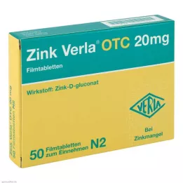 ZINK VERLA OTC Comprimidos revestidos por película de 20 mg, 50 unidades