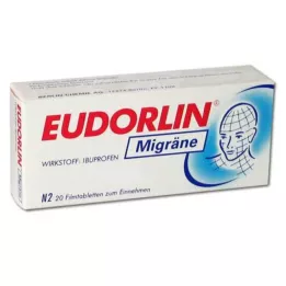 EUDORLIN Comprimidos revestidos por película para enxaqueca, 20 unidades