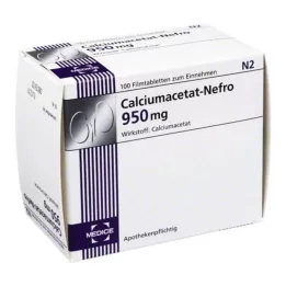 CALCIUMACETAT NEFRO Comprimidos revestidos por película de 950 mg, 100 unidades