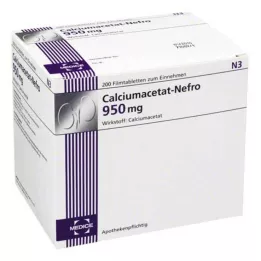 CALCIUMACETAT NEFRO Comprimidos revestidos por película de 950 mg, 200 unidades
