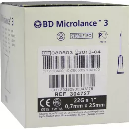 BD MICROLANCE Cânula 22 G 1 0,7x25 mm, 100 unidades