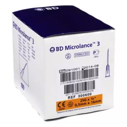 BD MICROLANCE Cânula 25 G 5/8 0,5x16 mm, 100 unidades