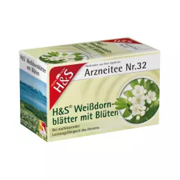 H&S Folhas de espinheiro com flores saco de filtro, 20X1,6 g