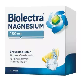 BIOLECTRA Comprimidos efervescentes de magnésio 150 mg limão, 20 unidades